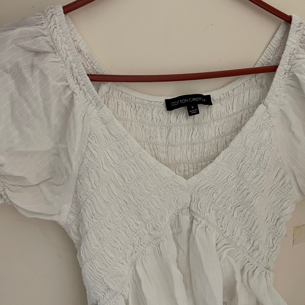Cotton candy LA white crop top size small